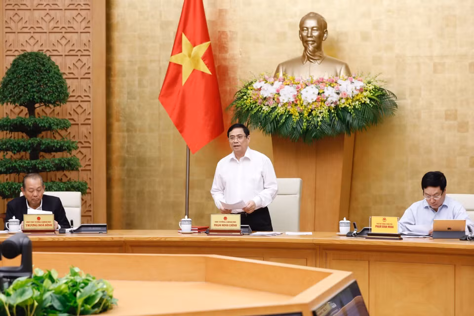Thủ tướng Phạm Minh Chính phát biểu khai mạc phiên họp. (Ảnh: Dương Giang/TTXVN)