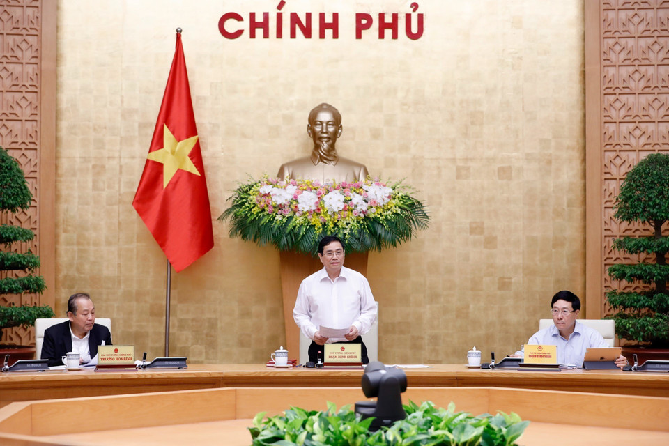 Thủ tướng Phạm Minh Chính phát biểu khai mạc phiên họp. (Ảnh: Dương Giang/TTXVN)