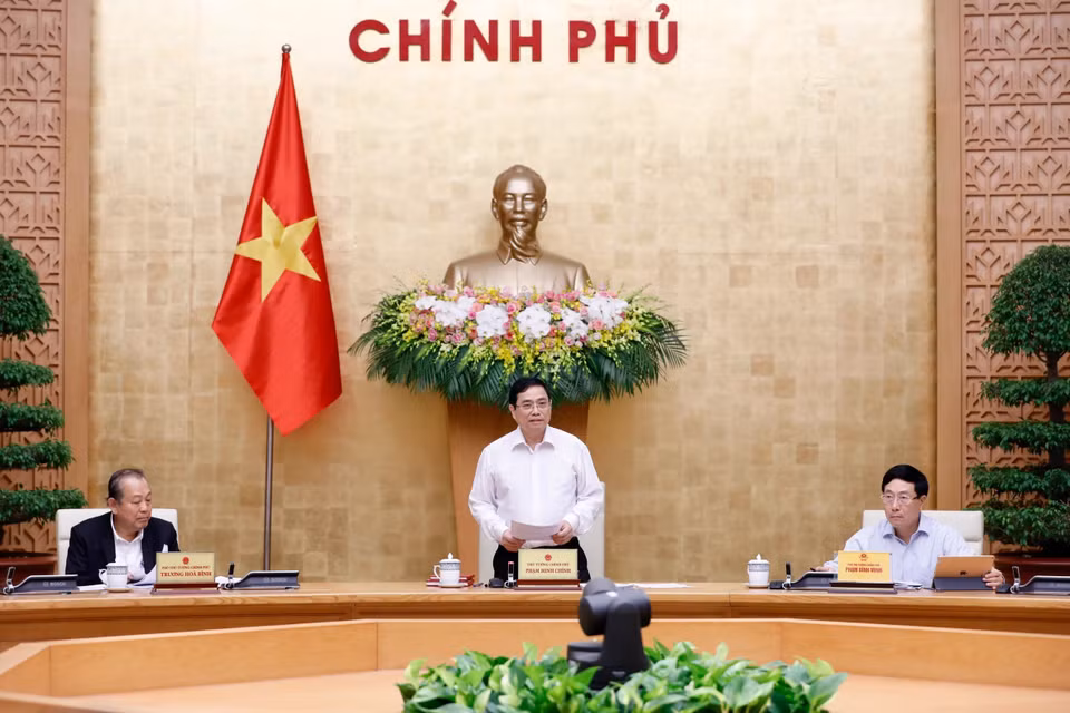 Thủ tướng Phạm Minh Chính phát biểu khai mạc phiên họp. (Ảnh: Dương Giang/TTXVN)