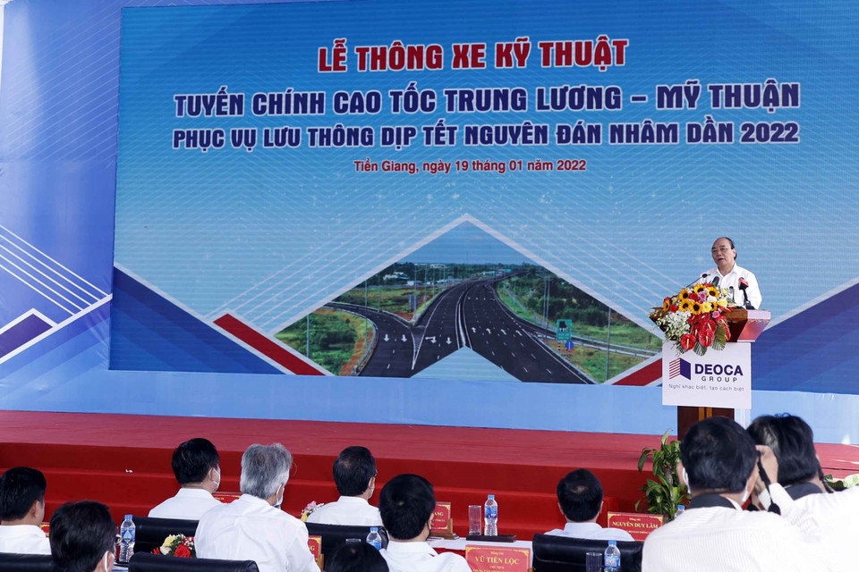 Hình ảnh Chủ tịch nước Nguyễn Xuân Phúc phát biểu tại buổi lễ. (Ảnh: Thống Nhất/TTXVN)