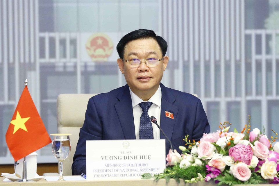 Chủ tịch Quốc hội Vương Đình Huệ phát biểu. (Ảnh: Doãn Tấn/TTXVN)