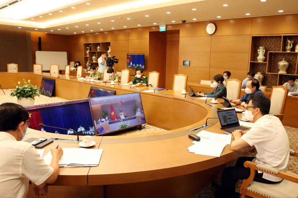 Phó Thủ tướng Chính phủ Vũ Đức Đam, Trưởng Ban Chỉ đạo Quốc gia phòng, chống dịch COVID-19 phát biểu chỉ đạo. (Ảnh: Phạm Kiên/TTXVN)