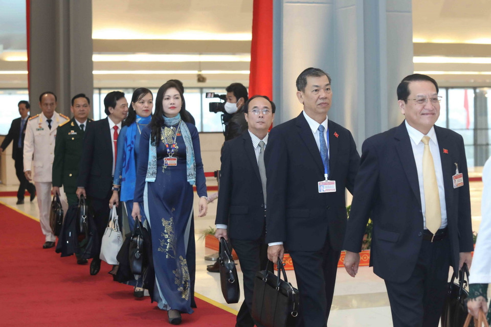 Các đại biểu đến dự phiên họp sáng 30/1. (Ảnh: TTXVN)