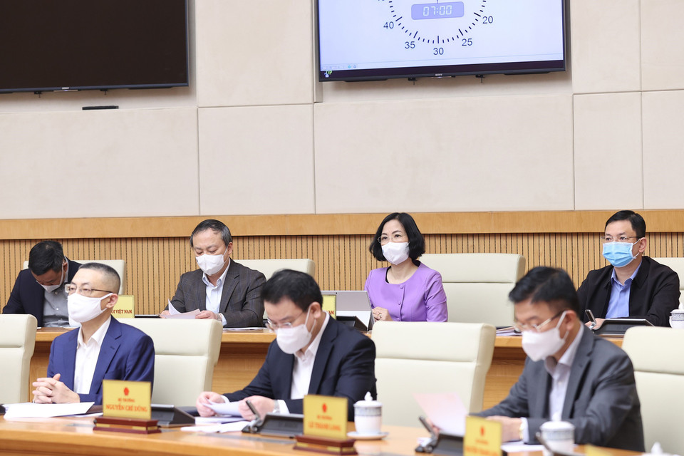 Phiên họp Chính phủ thường kỳ tháng 11 năm 2021 thảo luận về tình hình kinh tế-xã hội. (Ảnh: Dương Giang/TTXVN)