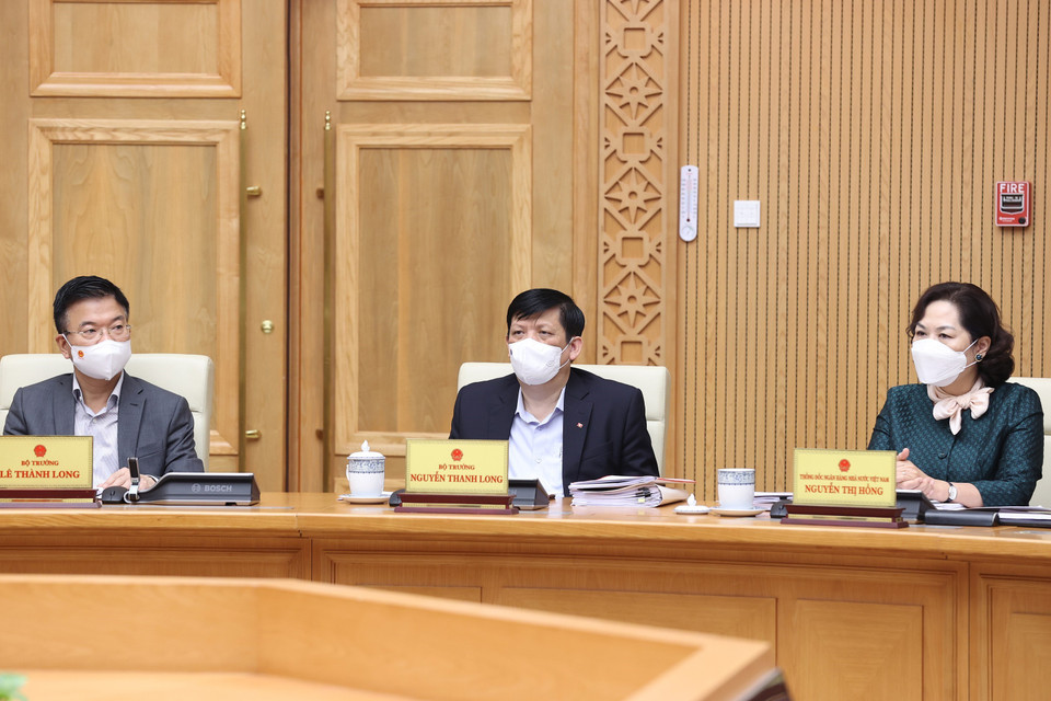 Hình ảnh các bộ trưởng, thành viên Chính phủ tham dự phiên họp. (Ảnh: Dương Giang/TTXVN)