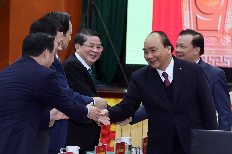 Thủ tướng Nguyễn Xuân Phúc với các đại biểu. (Ảnh: Thống Nhất/TTXVN)