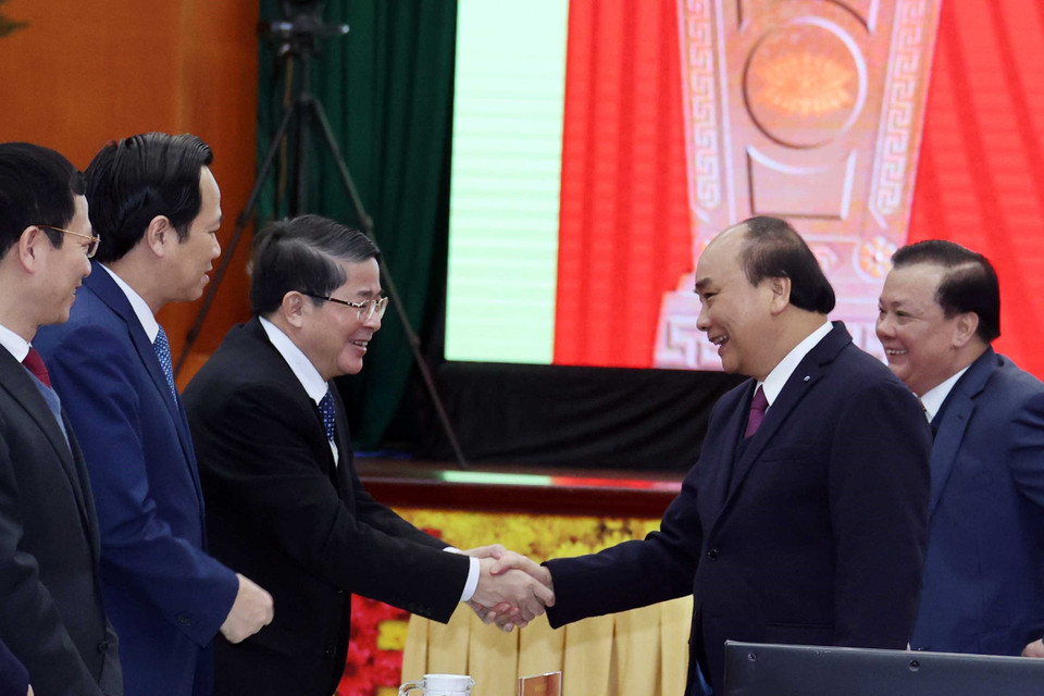 Thủ tướng Nguyễn Xuân Phúc với các đại biểu. (Ảnh: Thống Nhất/TTXVN)