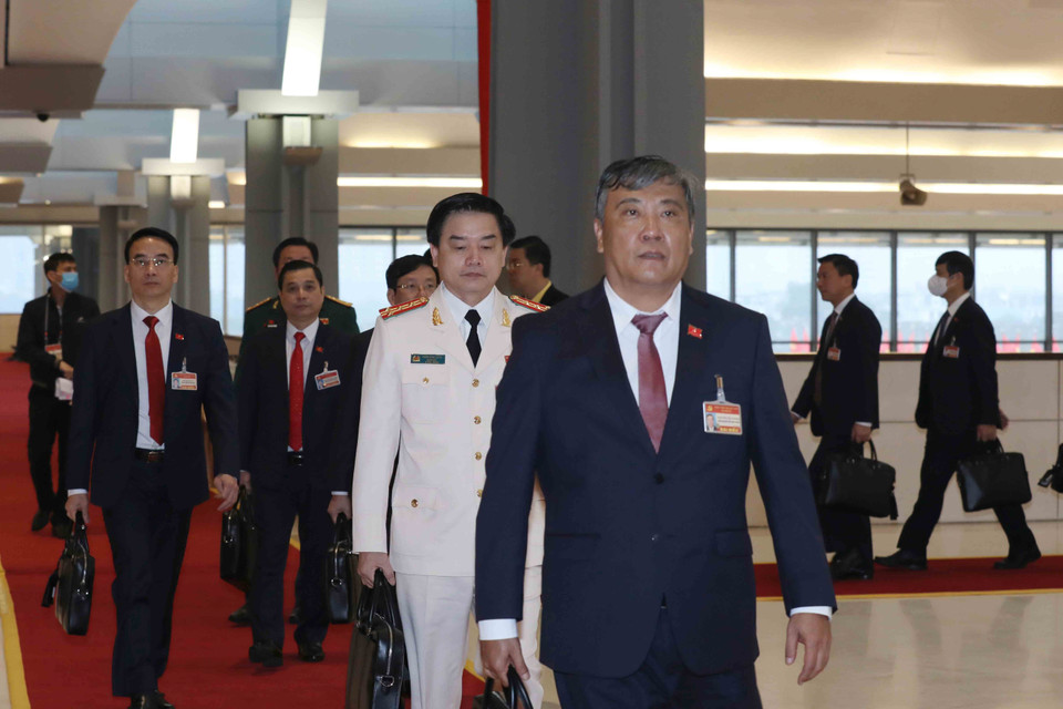  Các đại biểu đến dự phiên họp sáng 30/1. (Ảnh: TTXVN)