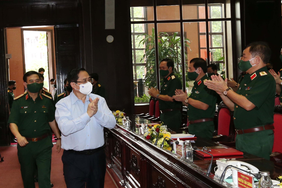 Hội nghị Quân chính toàn quân được tổ chức nhằm đánh giá kết quả công tác quân sự, quốc phòng 6 tháng đầu năm 2021; xác định phương hướng thực hiện nhiệm vụ 6 tháng cuối năm 2021. Thủ tướng Phạm Minh Chính sẽ có phát biểu quan trọng tại hội nghị. (Ảnh: Trọng Đức/TTXVN)