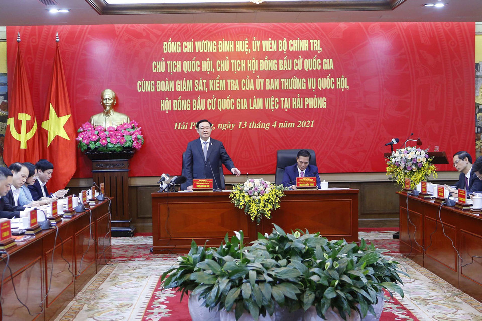 Chủ tịch Quốc hội Vương Đình Huệ phát biểu. (Ảnh: Doãn Tấn/TTXVN)