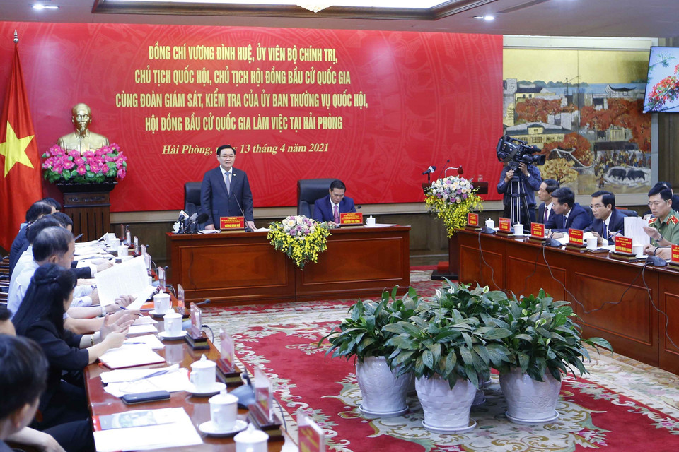 Chủ tịch Quốc hội Vương Đình Huệ phát biểu. (Ảnh: Doãn Tấn/TTXVN)