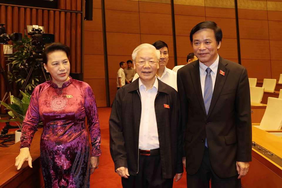 Tổng Bí thư, Chủ tịch nước Nguyễn Phú Trọng dự kỳ họp. (Ảnh: Phương Hoa/TTXVN)