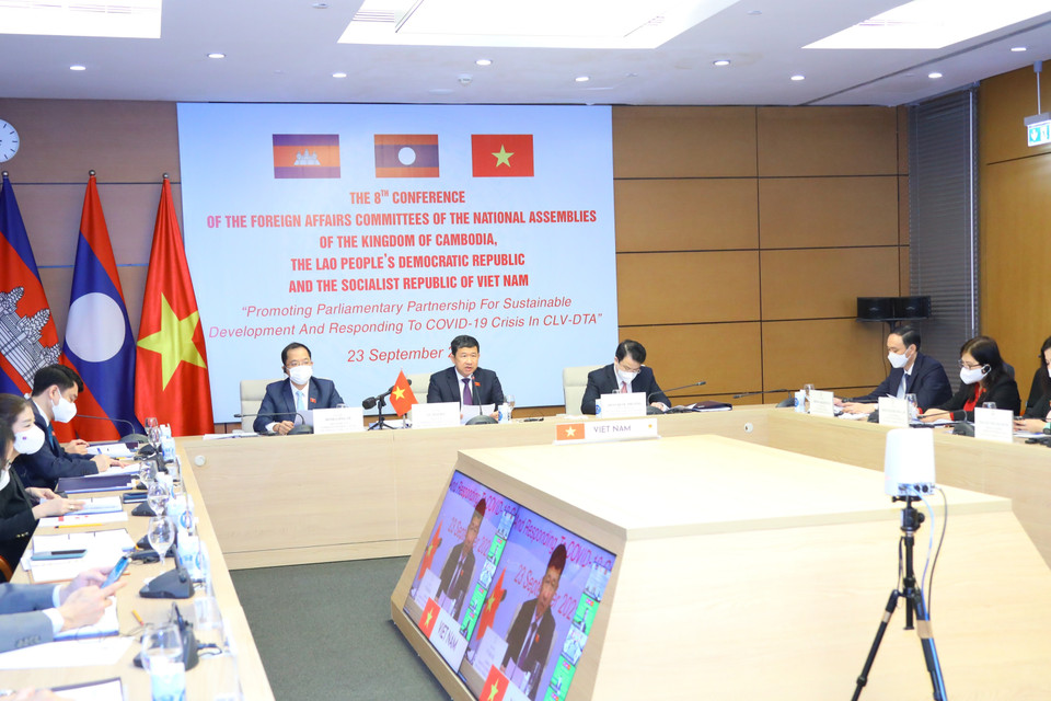 Hình ảnh Chủ nhiệm Ủy ban Đối ngoại của Quốc hội Việt Nam Vũ Hải Hà phát biểu.(Ảnh: Nguyễn Điệp/TTXVN)