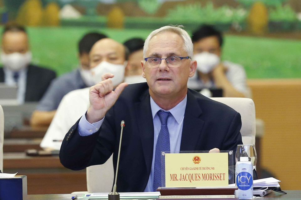 Ông Jacques Morisset, Chuyên gia Kinh tế trưởng của Ngân hàng Thế giới tại Việt Nam, phát biểu. (Ảnh: Doãn Tấn/TTXVN)