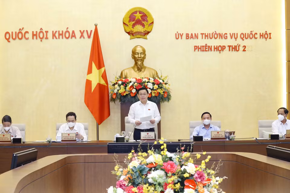 Chủ tịch Quốc hội Vương Đình Huệ phát biểu. (Ảnh: Doãn Tấn/TTXVN)