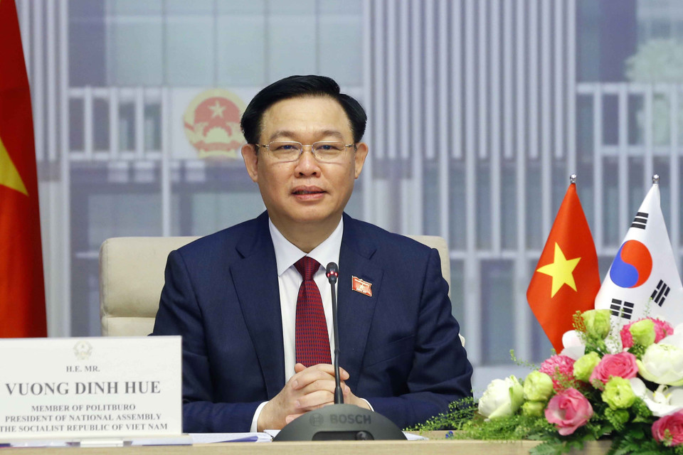 Chủ tịch Quốc hội Vương Đình Huệ phát biểu. (Ảnh: Doãn Tấn/TTXVN)