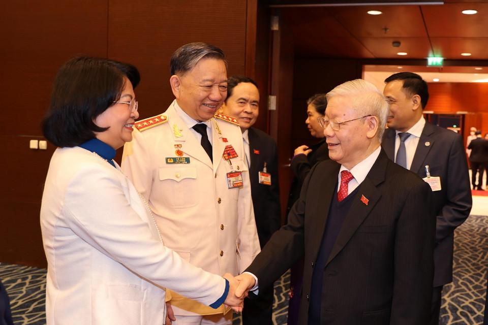 Tổng Bí thư, Chủ tịch nước Nguyễn Phú Trọng cùng các đại biểu dự phiên họp trù bị 