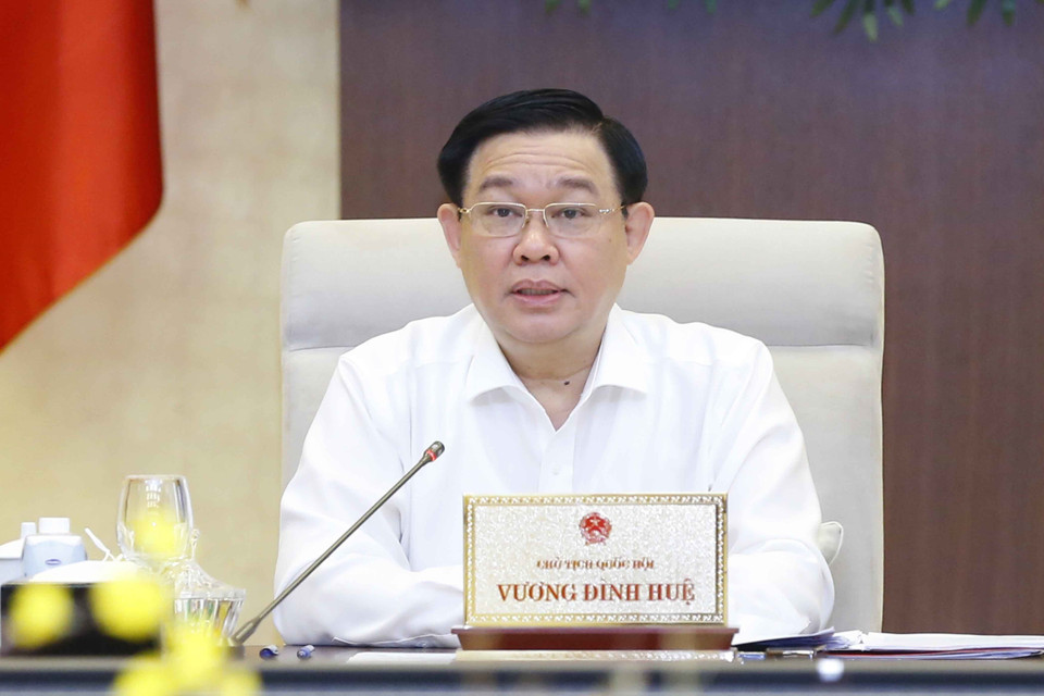 Chủ tịch Quốc hội Vương Đình Huệ phát biểu. (Ảnh: Doãn Tấn/TTXVN)