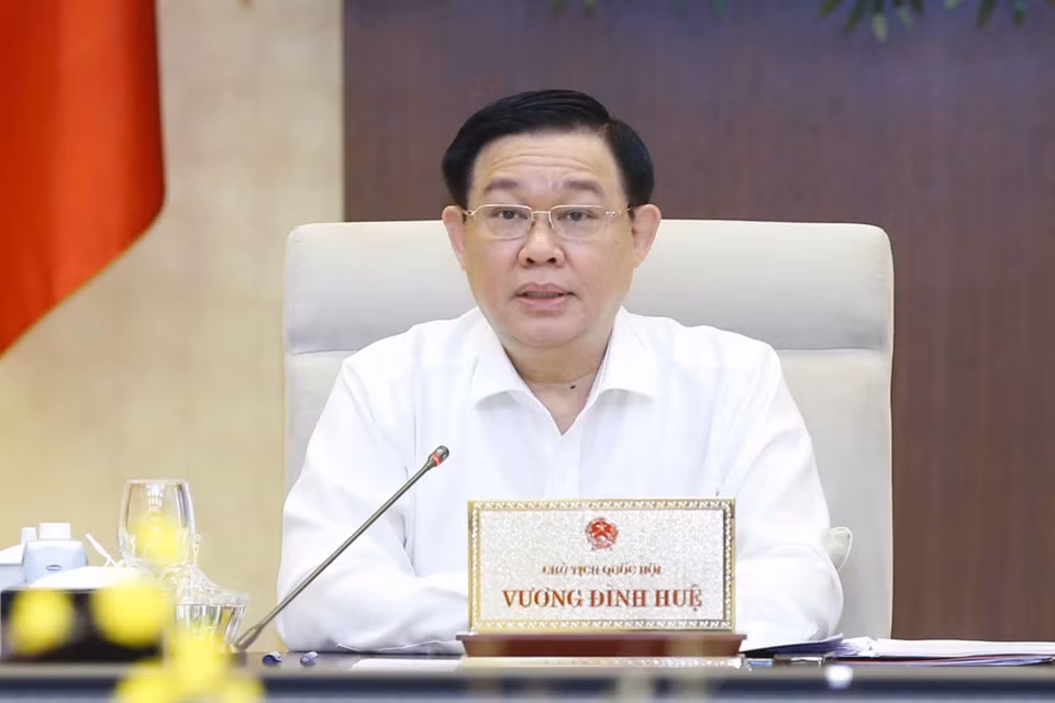 Chủ tịch Quốc hội Vương Đình Huệ phát biểu. (Ảnh: Doãn Tấn/TTXVN)