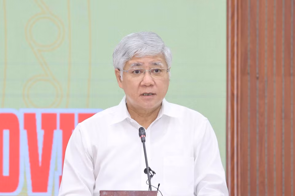 Chủ tịch Ủy ban Trung ương Mặt trận Tổ quốc Việt Nam Đỗ Văn Chiến phát biểu. (Ảnh: Thống Nhất/TTXVN)