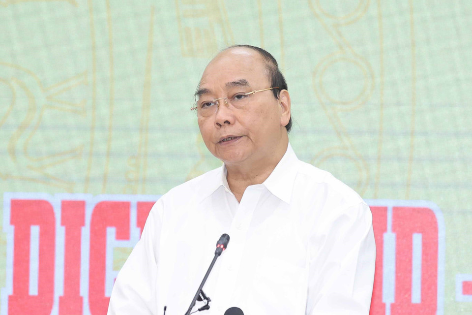 Chủ tịch nước Nguyễn Xuân Phúc phát biểu tại Lễ phát động. (Ảnh: Thống Nhất/TTXVN)