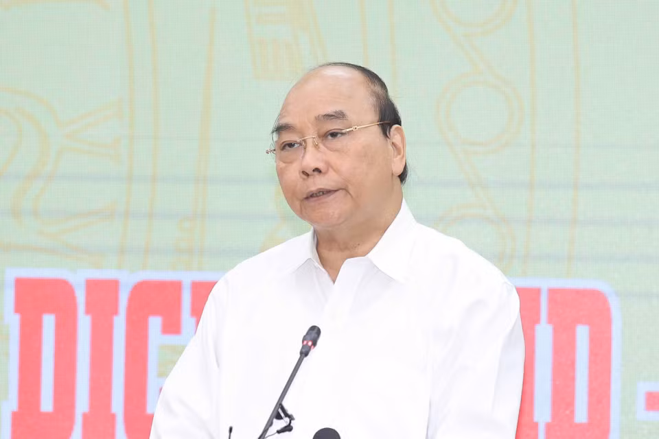 Chủ tịch nước Nguyễn Xuân Phúc phát biểu tại Lễ phát động. (Ảnh: Thống Nhất/TTXVN)