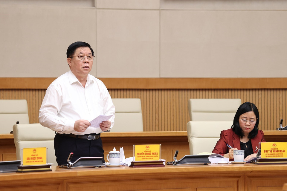 Bí thư Trung ương Đảng, Trưởng Ban Tuyên giáo Trung ương Nguyễn Trọng Nghĩa phát biểu. (Ảnh: Dương Giang/TTXVN)