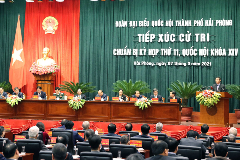 Quang cảnh buổi tiếp xúc. (Ảnh: Thống Nhất/TTXVN)
