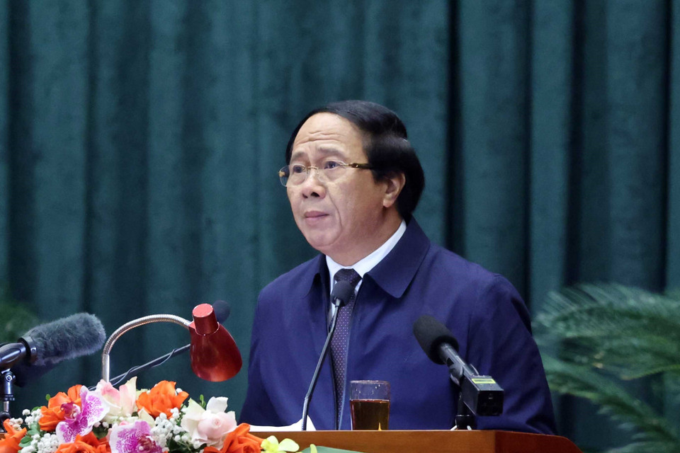 Bí thư Thành ủy Hải Phòng Lê Văn Thành phát biểu. (Ảnh: Thống Nhất/TTXVN)