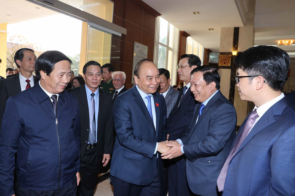 Thủ tướng Nguyễn Xuân Phúc với các đại biểu. (Ảnh: Thống Nhất/TTXVN)