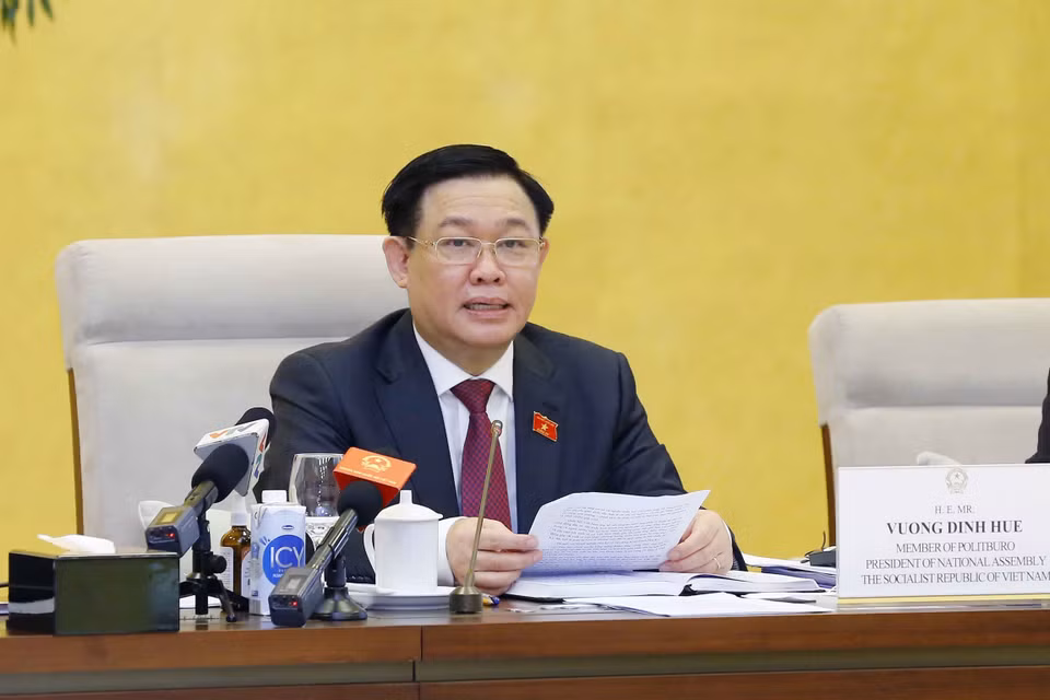Chủ tịch Quốc hội Vương Đình Huệ phát biểu. (Ảnh: Doãn Tấn/TTXVN)