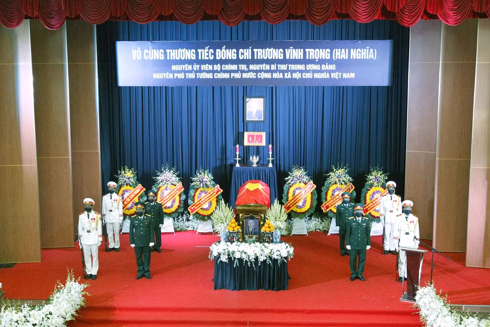 Quang cảnh Lễ truy điệu nguyên Phó Thủ tướng Trương Vĩnh Trọng . (Ảnh: Thanh Vũ/TTXVN)