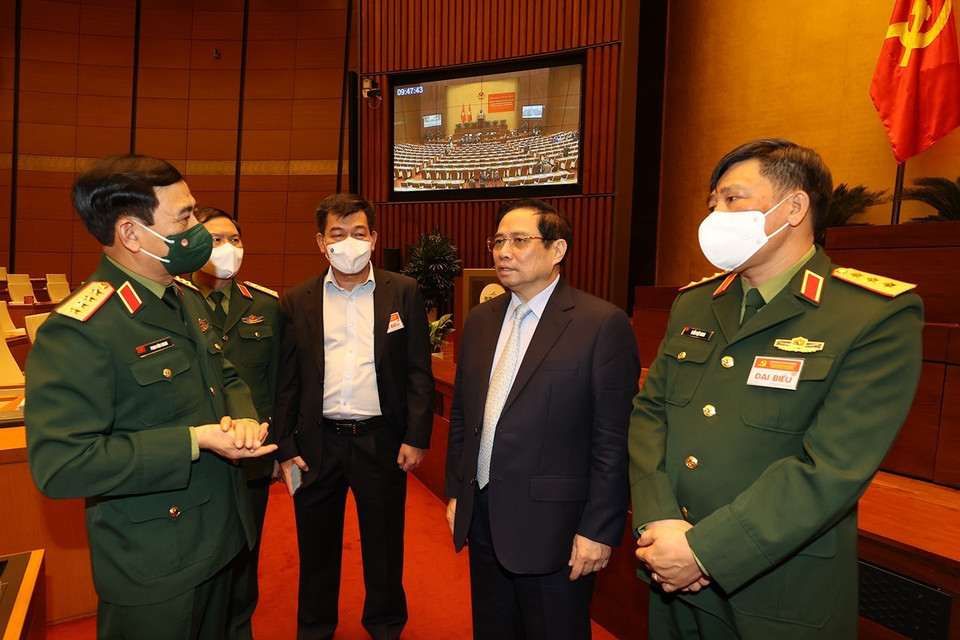 Thủ tướng Chính phủ Phạm Minh Chính với các đại biểu dự hội nghị. (Ảnh: Trí Dũng/TTXVN)