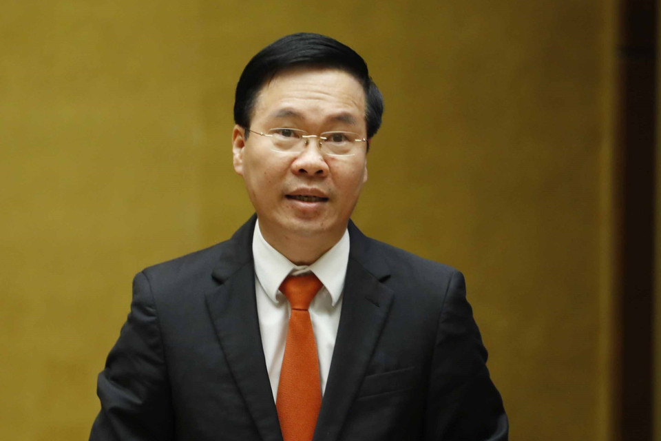 Ủy viên Bộ Chính trị, Thường trực Ban Bí thư Võ Văn Thưởng phát biểu tại hội nghị. (Ảnh: Phương Hoa/TTXVN)