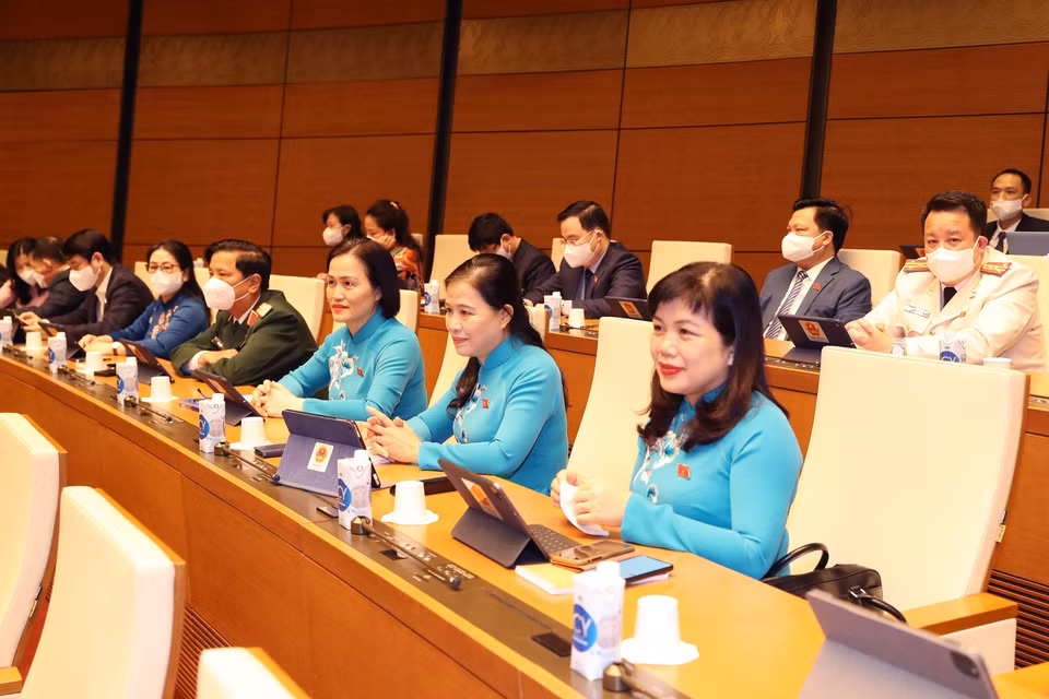 Các đại biểu Quốc hội tỉnh Quảng Ninh tại phiên họp sáng 13/11. (Ảnh: Trọng Đức/TTXVN)