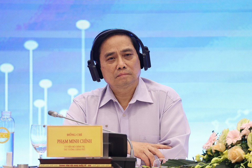 Thủ tướng Phạm Minh Chính dự hội thảo. (Ảnh: Dương Giang/TTXVN)