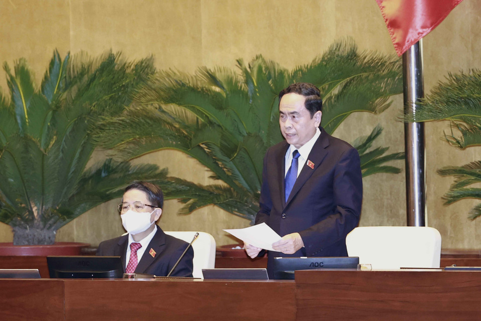 Phó Chủ tịch Thường trực Quốc hội Trần Thanh Mẫn phát biểu. (Ảnh: Thống Nhất/TTXVN)