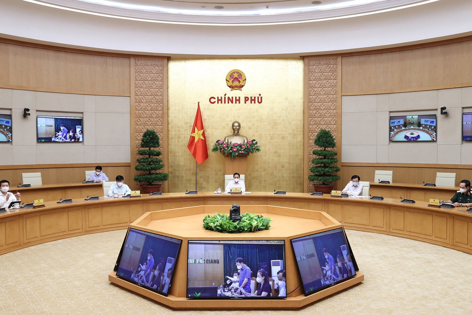 Thủ tướng Phạm Minh Chính chủ trì cuộc họp. (Ảnh: Dương Giang/TTXVN)