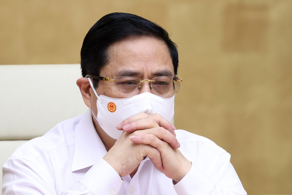 Thủ tướng Phạm Minh Chính chủ trì cuộc họp. (Ảnh: Dương Giang/TTXVN)