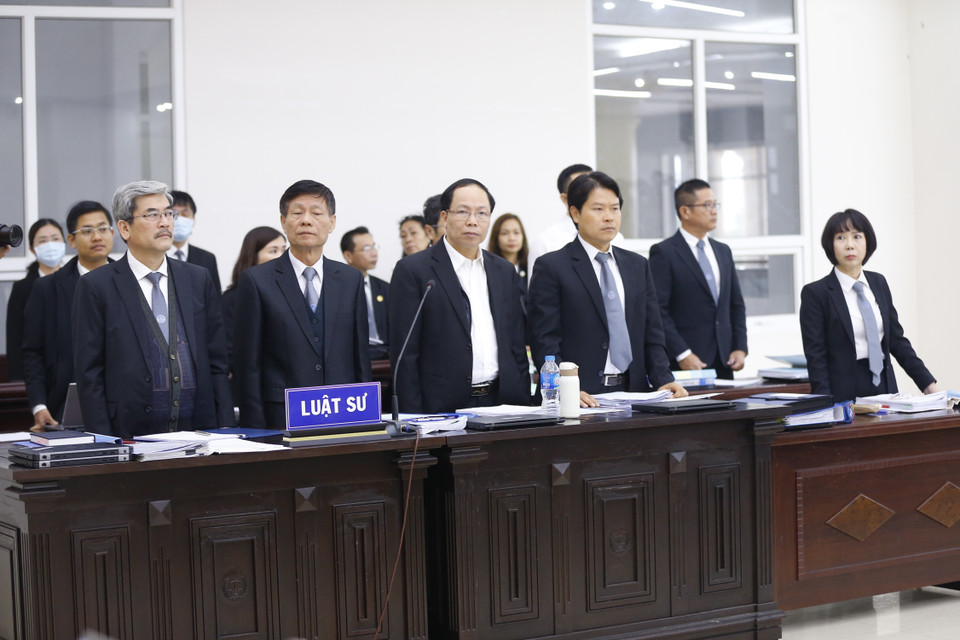Luật sư tham gia bào chữa tại phiên tòa. (Ảnh: Doãn Tấn/TTXVN)
