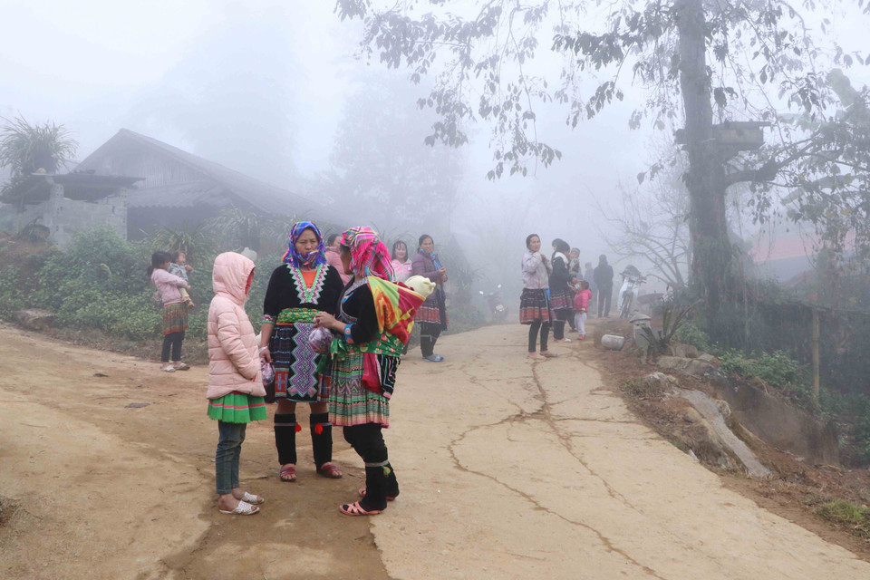 Bản Sin Suối Hồ, xã Sin Suối Hồ nằm ở độ cao gần 1.500 mét so với mực nước biển. (Ảnh: Nguyễn Oanh/TTXVN)