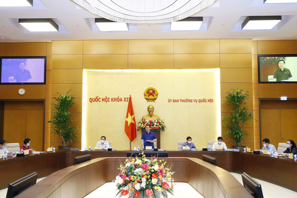 Chủ tịch Quốc hội Vương Đình Huệ phát biểu. (Ảnh: Doãn Tấn/TTXVN)