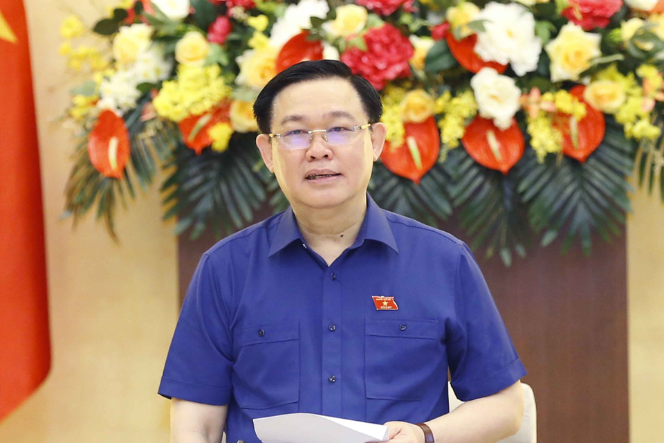 Chủ tịch Quốc hội Vương Đình Huệ phát biểu. (Ảnh: Doãn Tấn/TTXVN)