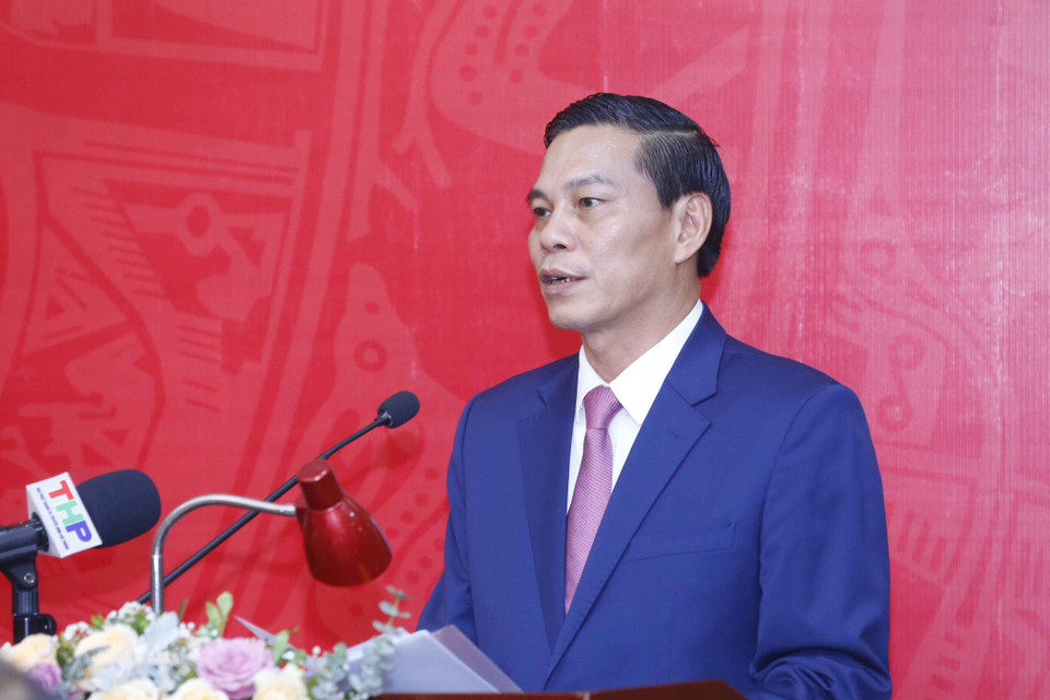 Ông Nguyễn Văn Tùng, Phó Bí thư Thành ủy, Chủ tịch Ủy ban nhân dân thành phố, Phó Chủ tịch thứ nhất Ủy ban bầu cử thành phố Hải Phòng phát biểu. (Ảnh: Doãn Tấn/TTXVN) 