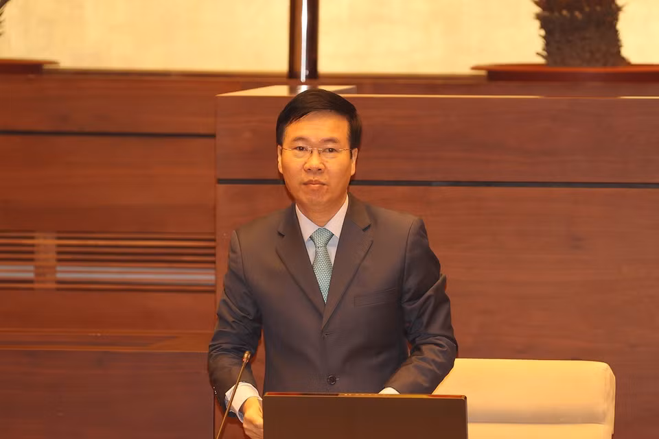 Thường trực Ban Bí thư Võ Văn Thưởng điều hành hội nghị. (Ảnh: Trí Dũng/TTXVN)