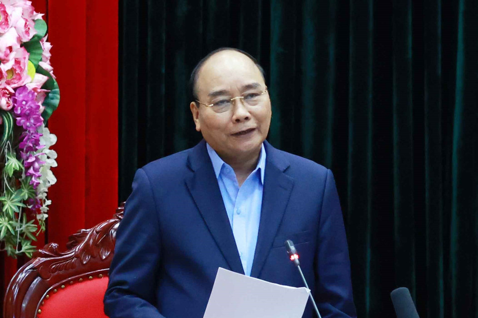 Chiều 2/11, tại thành phố Ninh Bình, Chủ tịch nước Nguyễn Xuân Phúc làm việc với Ban Chấp hành Đảng bộ tỉnh Ninh Bình. (Ảnh: Thống Nhất/TTXVN)