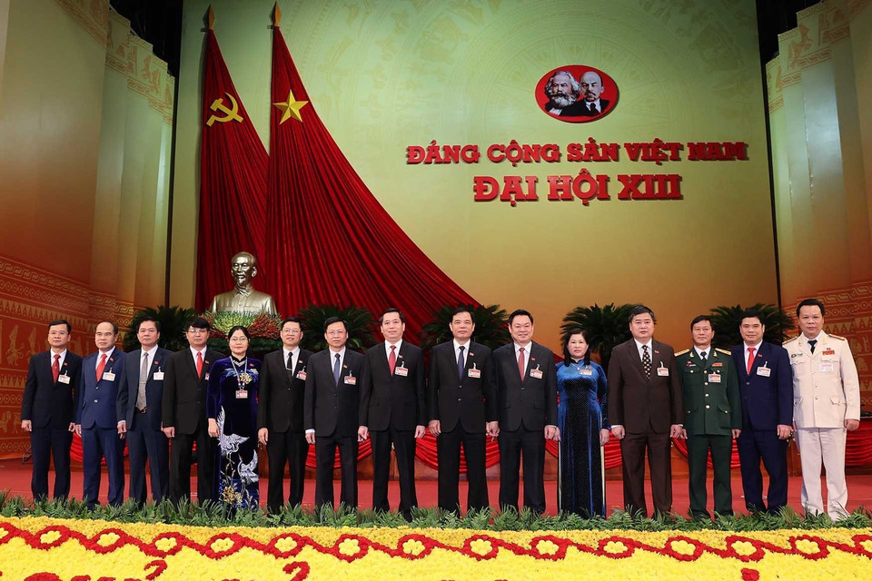  Đoàn đại biểu Đảng bộ tỉnh Bắc Kạn dự phiên thảo luận các văn kiện đại hội, sáng 28/1. (Ảnh: TTXVN)