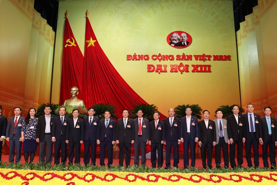 Đoàn đại biểu Đảng bộ Khối Doanh nghiệp Trung ương dự Đại hội. (Ảnh: TTXVN)