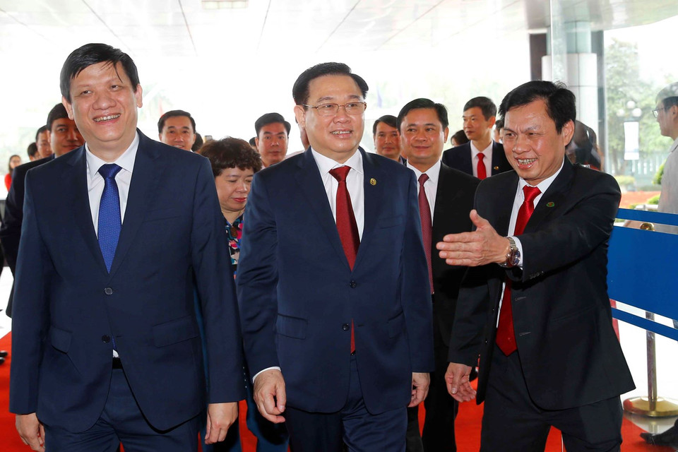 Chủ tịch Quốc hội Vương Đình Huệ dự Lễ đón nhận. (Ảnh: Doãn Tấn/TTXVN)