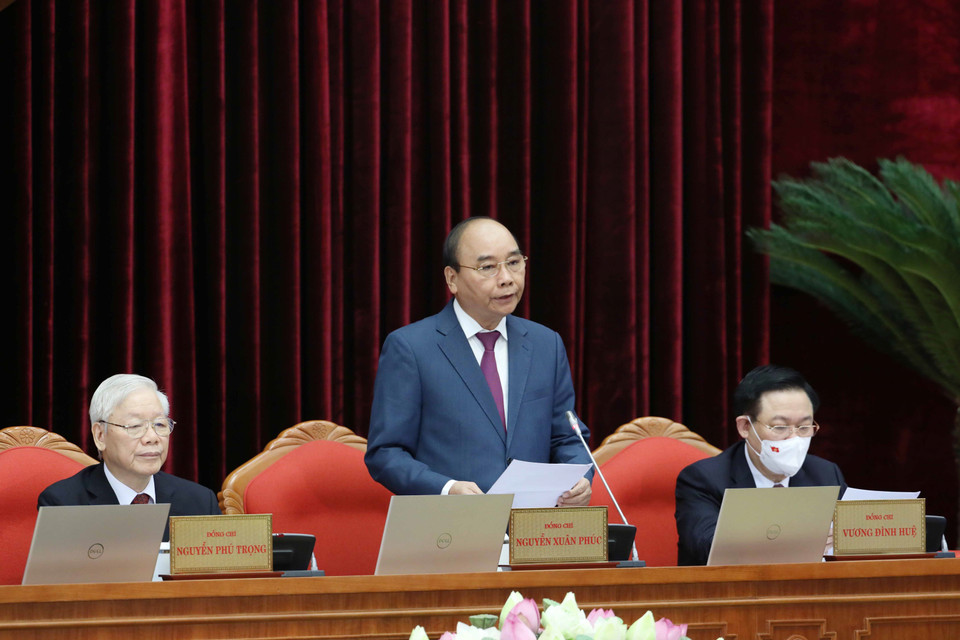 Chủ tịch nước Nguyễn Xuân Phúc điều hành Hội nghị. (Ảnh: Phương Hoa/TTXVN)